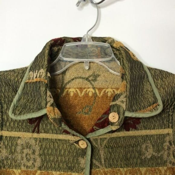 Tally Ho Women's Long Sleeve Wood Buttons Reversible Jacket S SMALL - Picture 3 of 13